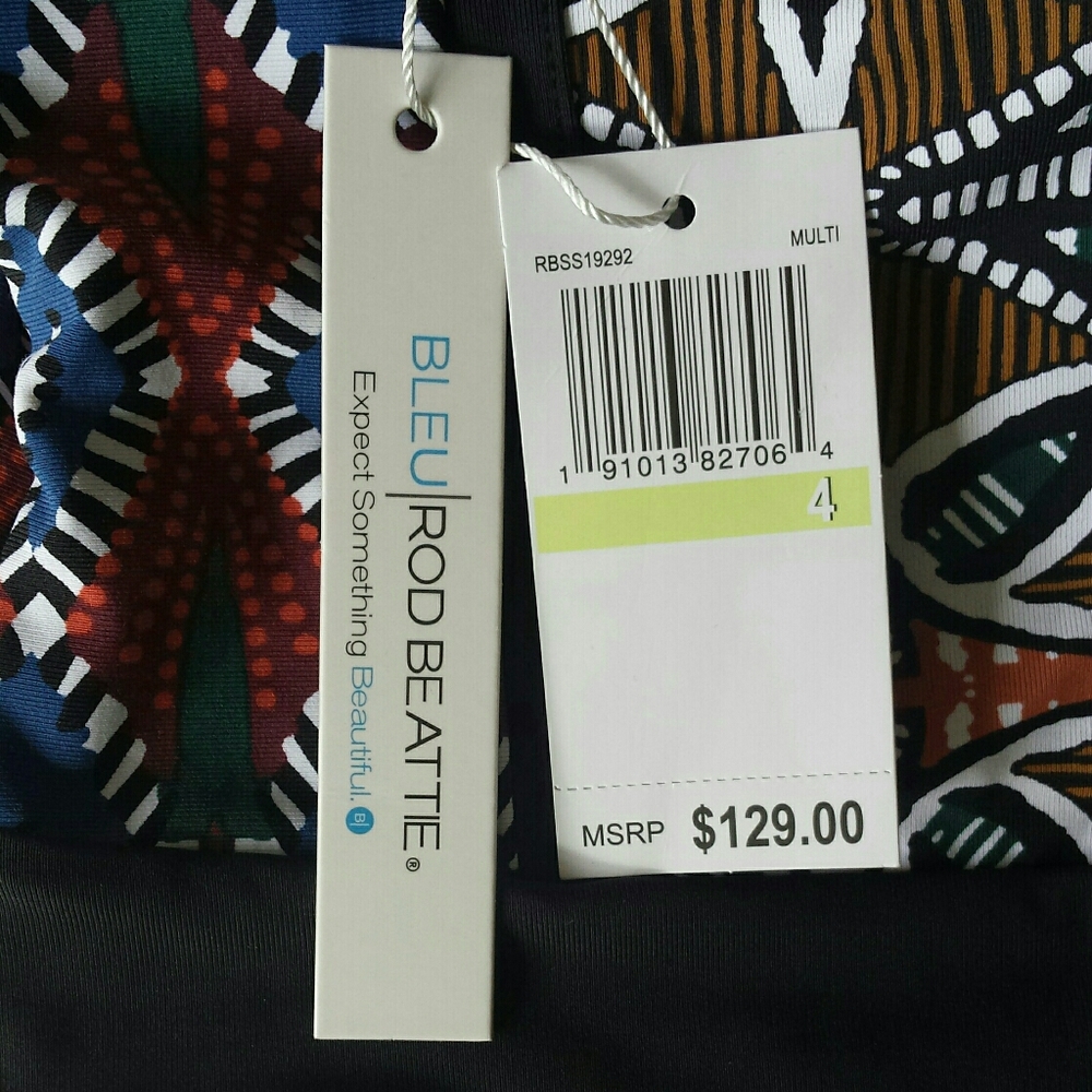 NWT Bleu Rod Beattie Women's Multi Color Print One Piece Swim Suit 4 - Picture 12 of 12